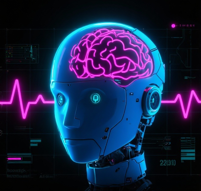 Stylized robot head icon